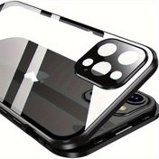 Resim 360 Derece Tam Koruma Kılıfı for iphone 16 Pro için Uygun - Kilitli Mekanizme Sahip Şeffaf Çift Taraflı Cam, Ekran ve Kamera Kalkanı, Manyetik Alüminyum Alaşım Çerçevesi, in 