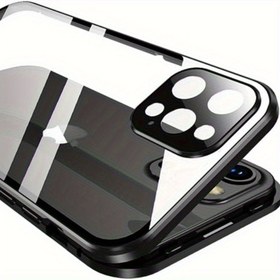 Resim 360 Derece Tam Koruma Kılıfı for iphone 16 Pro için Uygun - Kilitli Mekanizme Sahip Şeffaf Çift Taraflı Cam, Ekran ve Kamera Kalkanı, Manyetik Alüminyum Alaşım Çerçevesi, in 