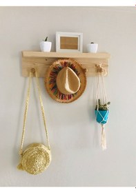 Resim Umutpark Umutpark Umuthomedesing Ahşap Duvar Raflı Klasik Askılık. Akçaağaç 