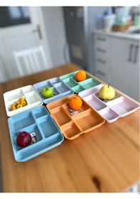 Resim Reis Home 6 Adet Tabldot 5 Bölmeli Lüks Plastik Piknik 