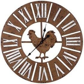 Resim Vitale Farm Metal Duvar Saati 78 Cm Ak.Eq0057 Kahverengi 