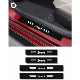 Resim Smart Yazılı Yazılı Karbon Kapı Eşiği Siyah Beyaz Dekoratif Kapı Koruyucu 4'lü Set Smart Yazılı 