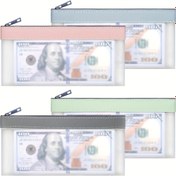 Resim 2 Adet Para Çantası, 19.56x9.4 Cm Fermuarlı Para Torbası, Nakit, Banka Çantaları, Para Klasörü, Madeni Paralar, Kozmetik Ürünler, Faturalar, Araçlar Vb. Için Nakit Tutucu 