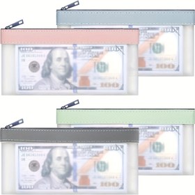 Resim 2 Adet Para Çantası, 19.56x9.4 Cm Fermuarlı Para Torbası, Nakit, Banka Çantaları, Para Klasörü, Madeni Paralar, Kozmetik Ürünler, Faturalar, Araçlar Vb. Için Nakit Tutucu 