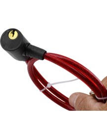 Resim Bisiklet Kilidi 65 cm Halat Zincir Çelik Kilit Çap 10 mm Ø Hırsız Önle Güvenlik 1 Adet Kırmızı Renk 
