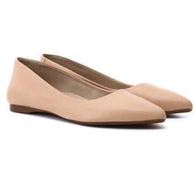 Resim Gönderi R Kadın Pudra Sivri Burun Düz Taban Hakiki Deri Babet Gdza134m0422 Pudra 