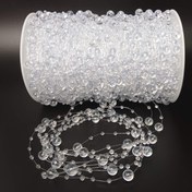 Resim 5 metre/196,8 inç 8+3 balık ipli şeffaf yıldız boncuk zinciri, DIY düğün saç aksesuarı el çiçeği gypsophila süsleme boncuğu dizisi 