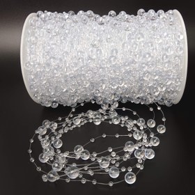Resim 5 metre/196,8 inç 8+3 balık ipli şeffaf yıldız boncuk zinciri, DIY düğün saç aksesuarı el çiçeği gypsophila süsleme boncuğu dizisi 