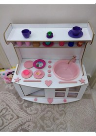 Resim Ufly Ahşap Oyun Seti Mutfak Tezgahı Ahşap Rengi 