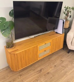 Resim Loen Hazeran Detaylı Masif Ahşap Tv Ünitesi 