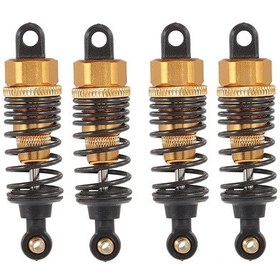 Resim Geekyou 1:10 Rc Araba Metalik Amortisörler Gümüş - 4 Adet, 60mm Mesafe, 5mm Delik, Hsp Redcat Uyumlu 