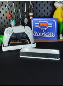 Resim Ps5 Dualsense Oyun Kolu Standı 3d Baskı Masaüstü Düzenleyici Beyaz 