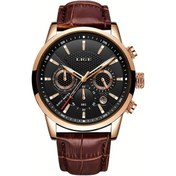 Resim Lumaworld Lıge Rose Golden Black Erkek Genç Kol Saati Moda Yaratıcı Üç Gözlü Su Geçirmez Mezuniyet Hediyesi Altın 