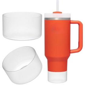 Resim 1 Adet Silikon Taban Koruyucu Quencher 20/30/40 Oz İle Uyumlu Bardak Altı Kılıfı, Kaymaz Ve Sessiz Kullanım Beyaz Renk Açık Beyaz 
