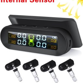 Resim Xiyu Shop T1-In Tarzı Tpms Güneş Enerjisi Tpms Araba Lastik Basıncı Alarm Monitörü Oto Güvenlik Sistemi Lastik Basıncı 360 Ayarlanabilir Sıcaklık Uyarısı (Yurt Dışından) 