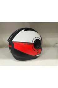 Resim Ls2 Airflow 2 Cover Motosiklet Kaskı Beyaz - Kırmızı - Mat Siyah 