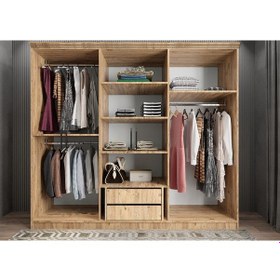 Resim Lorin Membran 6 Kapaklı Gardırop Montaj Dahil Çam Beyaz 240 Cm 