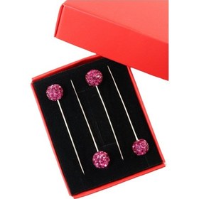 Resim Numetal 4 Lü Fuşya Taşlı Eşarp İğnesi. Şal İğnesi. Türban İğnesi. Başörtü İğnesi. Eşarp Ve Şal İğnesi. Fuşya 