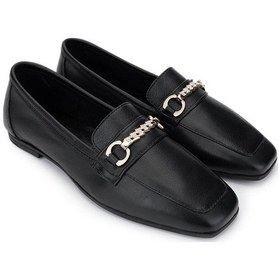 Resim Tamer Tanca Kadın Hakiki Deri Siyah Deri Loafer Ayakkabı 879 3651 Bn Ayk Y25 Sıyah Dr Siyah 