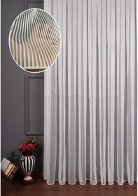 Resim Baran Zara Kalın Çizgili Armür Tül Perde / Ölçünüze Özel Dikim 