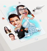 Resim Kişiye Özel Evleniyoruz Karikatür 240 Parça A3 Puzzle - 2 