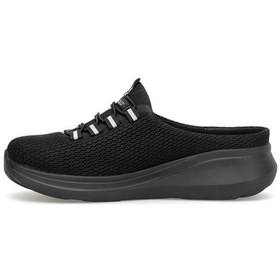 Resim King Paolo D5109 Krakers Sabo Kadın Memory Foam Düz Sandalet Siyah Siyah 