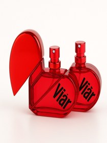 Resim Eti Viar Kadın Cep ve Çanta Parfümü 2'Lİ Set Kırmızı Kalp Şekilli 2x28 ml 