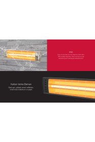 Resim Dysis DH-7486 Art Plus Karbon Serisi IP65 Suya-Toza Dayanıklı 2300 W Bej İç/Dış Mekan Isıtıcı 