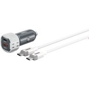 Resim Pell PL-C15 USB-A+ USB-C 38W Turbo Hızlı Araç Şarj Cihazı Type-C to Type-C Kablo 