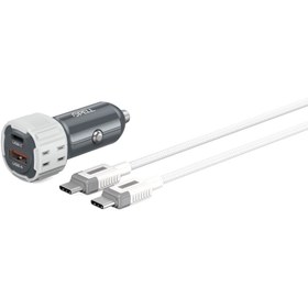 Resim Pell PL-C15 USB-A+ USB-C 38W Turbo Hızlı Araç Şarj Cihazı Type-C to Type-C Kablo 