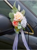 Resim Krasivaa Svad'ba Damat Ve Gelin İçin El Korkulukları Ve Aynalarına Takılan Araba Düğün Süsü 321461815 