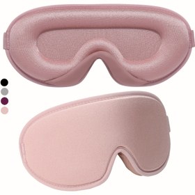 Resim 1/2 adet Muyky Uyku Maskesi 3D Göz Kapakları Yumuşak Köpük Rahat Uyku Maskesi Sıfır Göz Basınçlı Kupası Erkekler ve Kadınlar için Ayarlanabilir Askılı Seyahat Yoga Nap Pembe Mor Gri Siyah 