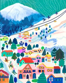 Resim Sayılarla Boyama Seti - Karlı Köy - 40x50 