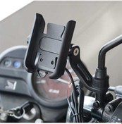 Resim Wondernest Cs-856d1 Dönebilen Alüminyum Motosiklet Telefon Tutucu, Ayna Versiyonu Siyah Siyah 