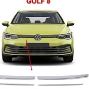 Resim Vw Golf 8 Ön Panjur Çıtası Nikelajı 2020 Sonrası 4 Prç P. Çelik N11.4206 