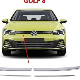 Resim Vw Golf 8 Ön Panjur Çıtası Nikelajı 2020 Sonrası 4 Prç P. Çelik N11.4206 