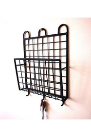 Resim GO DEKOR Tek Gözlü Dekoratif İnce 3 Kancalı Kitaplık Dergilik Duvar Askılı Raf 
