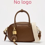 Resim Kadınlar İçin Vintage Çapraz Askılı Mini Tote Çanta - Ayarlanabilir Geniş Kayış, Altın Tonlu Aksesuarlı Kapatma Fermuarı - Günlük ve Resmi Etkinlikler İçin El Çantası - Kahverengi/Bej Lüks Tasarım Çanta, Moda Aksesuarı, Şık Tasarım, Polyester Astar 