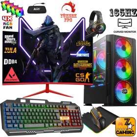 Resim Zeiron Iternal X12 Ryzen 5 3600 16GB 1tb Nvme M.2 SSD RTX3050 23.8" 165Hz Oyuncu Masaüstü Bilgisayar 