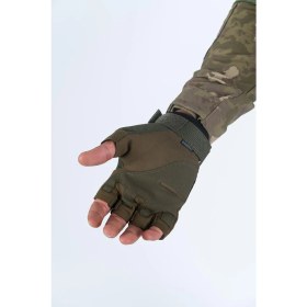Resim Combat Tactical Outdoor Kesik Parmaksız Eldiven Asker Polis Dağcı Sporcu Bisikletçi Kemik Eldiveni - 004 