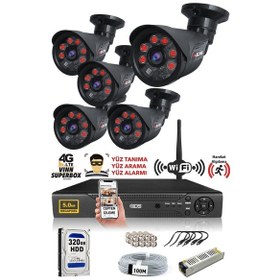 Resim IDS DS-2015HD-SET5-320-BLACK 5 Kameralı 1080P Full HD 5 MP Sony Lensli Kamera Seti - 2015 