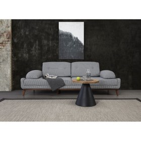 Resim Laperla Mobilya ELSAN ÜÇLÜ KOLTUK KETEN GRİ KAZAYAĞI 