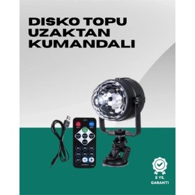 Resim K-Yonlineticaret 7 Farklı Aydınlatma Modu ve Ses Sensörlü Disko Topu Lambası 