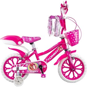 Resim Tommybaby 15 Jant Çocuk Bisiklet Vitessiz Pembe Renkli 4-5-6 Yaş Erkek Çocuklar İçin 
