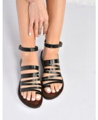 Resim Fox Shoes Siyah Hakiki Deri Kadın Sandalet K374680403 