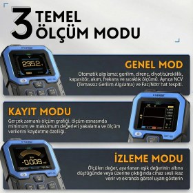 Resim Fnirsi DMT-99 Yüksek Hassasiyetli Çok Fonksiyonlu Akıllı Dijital Multimetr 