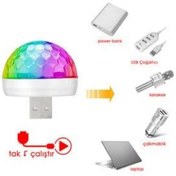 Resim Vendortuning Sese Duyarlı Mini Disko Topu Usb Telefon Mikrofon Uyumlu Parti Led 