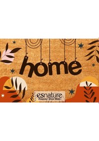 Resim Esnature Home Bohem Temalı Dağ ve Yaprak Desenli Kapı Önü Paspas 
