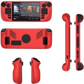 Resim Steam Deck V3 İçin Cep Konsolları İçin Kaymaz Silikon Koruyucu Kılıf Kırmızı 