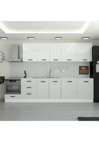 Resim 300 Cm Mutfak Dolabı Mdf Kapak Tezgah Dahil Yrkn320 100 Gümüş 